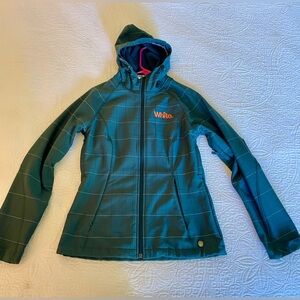 Burton Dry Ride Women’s snowboard/ski jacket - White, size small, forest green